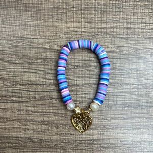 Amulet Heart Pearled Colorful Braclet For Teens & Kids Beaded Flat Clay Braclet